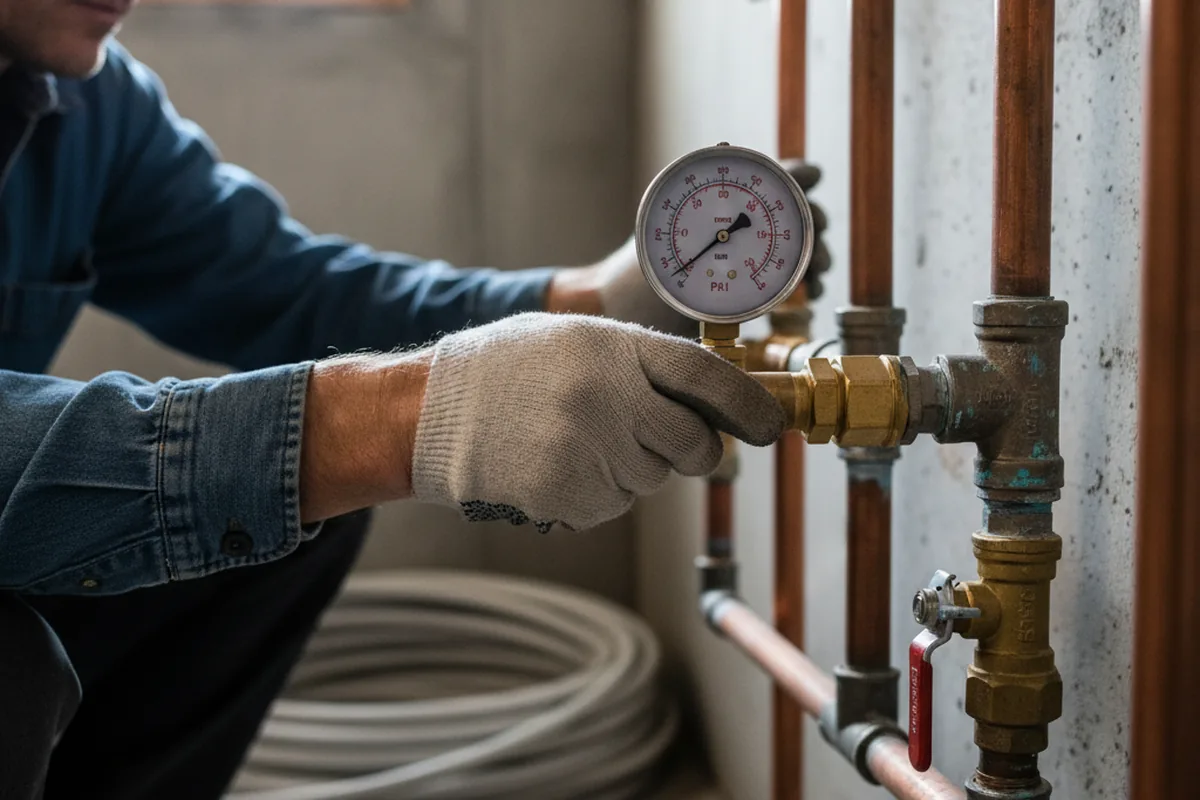 Pressure testing a repaired line during Water Line Repair in Higley